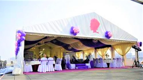 Outdoor tent wedding event management